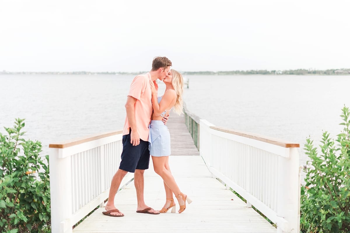 engagement photos on dock