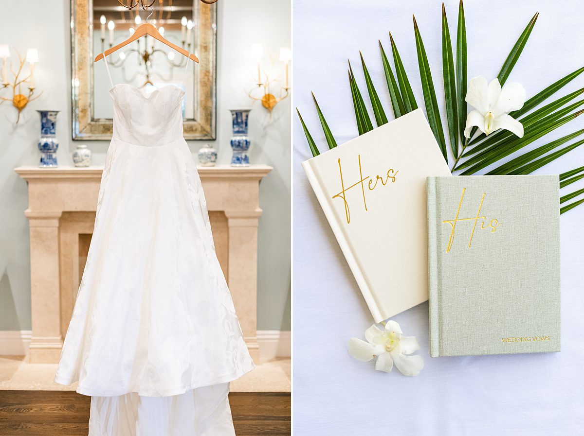 wedding dress detail coastal Pelican Club wedding