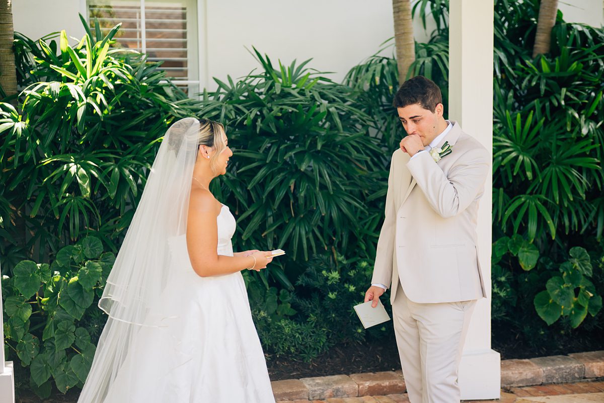 intimate first look Pelican Club wedding photographer