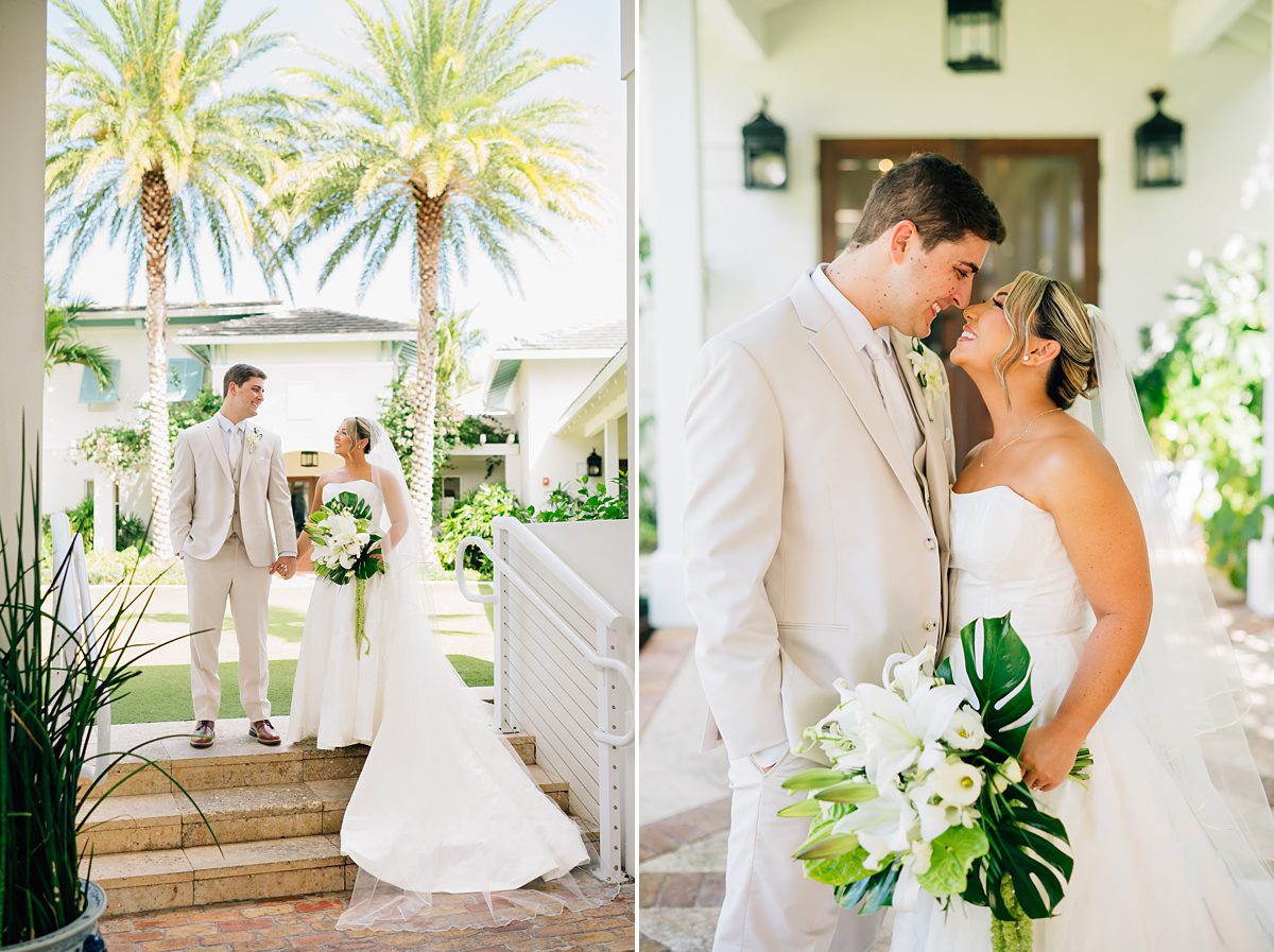 bride and groom portraits Pelican Club Jupiter Florida