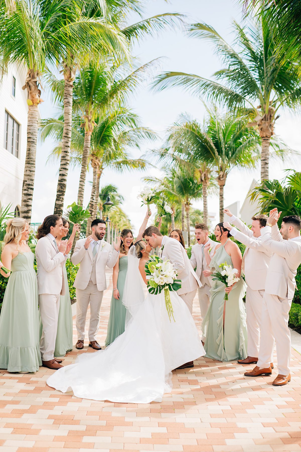 wedding party portraits Pelican Club wedding