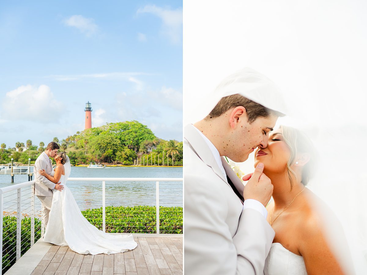 waterfront wedding portraits Pelican Club Jupiter FL