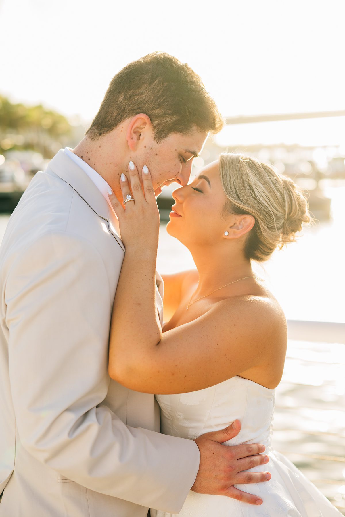 golden hour couple portraits Pelican Club wedding