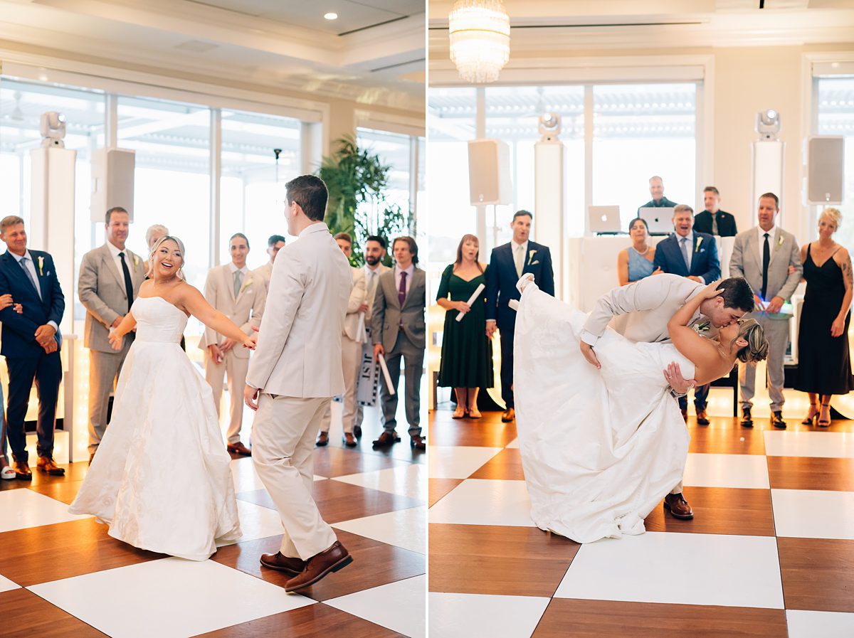bride and groom dancing Pelican Club wedding Jupiter FL